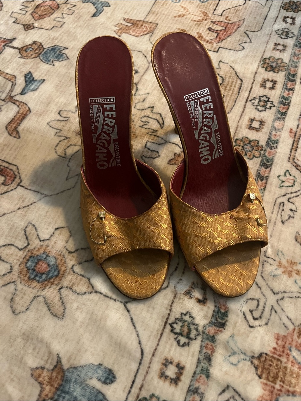 Salvatore Ferragamo Gold Butterfly Women’s Heels
